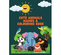 CUTE ANIMALS NAMES AND COLOURING BOOK