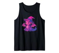 Cute Anime Baby Dragon Witch Kawaii Bisexual Pride Colors Camiseta sin Mangas