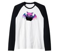 Cute Anime Bat Duck Kawaii Genderfluid Pride Colors Camiseta Manga Raglan
