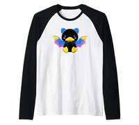 Cute Anime Bat Duck Kawaii Pansexual Pan Pride Colors Camiseta Manga Raglan