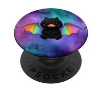 Cute Anime Bat Duck Kawaii Rainbow LGBTQ Pride Colors PopSockets PopGrip Adhesivo