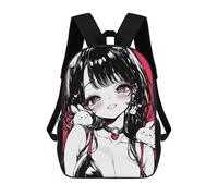 Cute Anime Bunny Girl with Heart Collar And Rabbits Mochilas Infantiles Impresas En 3D, Mochilas De Moda Informales, Mochilas De Viaje Bonitas, Mochilas Informales Para Exteriores Para Niños Y Niñas 1