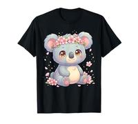 Cute Anime Koala with Cherry Blossoms Flower Kids Girls Boys Camiseta