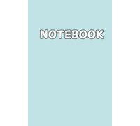 Cute Aqua Turquoise Notebook for Minimalists, 200-Page Lined Hardcover Journal, 6x9