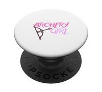 Cute Archery Girl Gift Bow Arrow Girly Sports Bowman Hunt PopSockets PopGrip Adhesivo