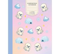 Cute Arctic Baby Seals Composition: Aesthetic Icy Winter Stationery for Kids and Adults