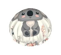 Cute Australia Koala - Gorro de ducha impermeable de doble capa para mujeres y hombres, protección del cabello para baño, máscaras faciales, spa