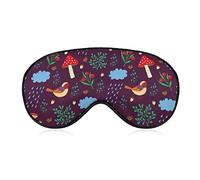 Cute Autumn Birds and Rain Sleep Eye Mask Soft Sleep Cover Blindfold Sleeping Mask Cover para viajes de sueño
