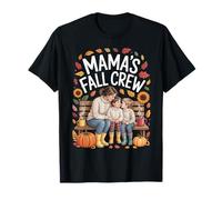 Cute Autumn Mama Kids Pumpkins Coffee Mama’s Fall Crew Camiseta