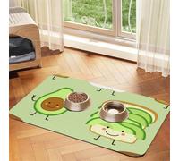 Cute Avocado and Toast and Fied Egg,Waterproof Pet Feeding Mat,PU Leather Placemats for Cat Dog Water Bowl,Food Mats,40x60cm