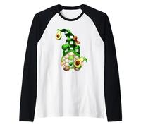 Cute Avocado GNOME Girl For Women and Vegetarian Mom Vegan Camiseta Manga Raglan