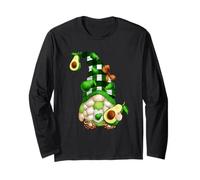 Cute Avocado GNOME Girl For Women and Vegetarian Mom Vegan Manga Larga