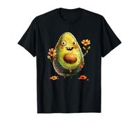 Cute Avocado Graphic For Vegan Women and Girls Happy Face Camiseta