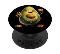Cute Avocado Graphic For Vegan Women and Girls Happy Face PopSockets PopGrip Adhesivo