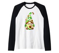 Cute Avocado Lover Gnomie For Xmas Couple Funny Vegan GNOME Camiseta Manga Raglan