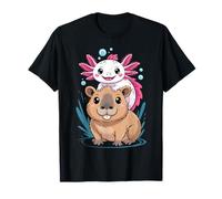 Cute Axolotl and Capybara Duo Kawaii Funny Animal Kids Women Camiseta