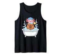 Cute Axolotl Capybara Bath Animal Lover Pet Aquatic Friends Camiseta sin Mangas