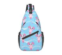 Cute Axolotl Kawaii Pattern Sling Bag Senderismo Mochila Crossbody Hombro Mochila Travel Chest Pack para Hombres Mujeres