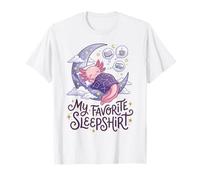 Cute Axolotl My Favorite Sleepshirt Kawaii Teen Pajama Camiseta