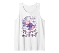 Cute Axolotl My Favorite Sleepshirt Kawaii Teen Pajama Camiseta sin Mangas