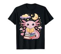 Cute Axolotl Reading Books Cozy Bookworm Axolotl Bookworm Camiseta