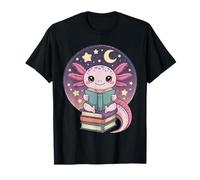 Cute Axolotl Reading Books Cozy Night Bookworm Kids Camiseta