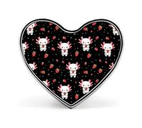 Cute Axolotl Strawberry Heart Lapel Pin Enamel Badge Brooches Clothing Decor for Wedding Party Costume Accessory