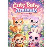 Cute Baby Animals Coloring Book: Adorable kawaii coloring pages for ages 3-6 with easy animal designs for little kids