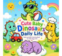 Cute Baby Dinosaurs Daily Life: Bold and Easy Coloring Book for Kids Ages 3-6: Fun and Simple Dinosaur Daily Routines, Playtime, and Bedtime Activities for Toddlers and Preschoolers
