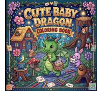 Cute Baby Dragon Coloring Book: A Cozy Fantasy Coloring Book with Adorable Dragons, Magical Gardens, Woodland Friends, Fairy Cottages & Whimsical Adventures