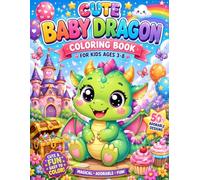 Cute Baby Dragon Coloring Book for Kids Ages 3-8: Bold and Easy Kawaii Dragon Coloring Pages for Toddlers and Young Kids