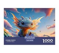 Cute Baby Dragon with Big Eyes Colorful Scales 1000 Piezas Cartulina Extra Gruesa Set De Rompecabezas Fantasy Dragon Extremadamente Difícil Juego Familiar Rompecabezas Regalos Para Familia Y Amigos 52