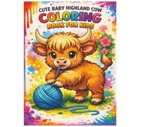 Cute Baby Highland Cow Coloring Book for Kids: Fun, Easy & Relaxing Farm Animal Coloring Pages for Kids Ages 4-8 | 40 Pages | 8.5 x 11 Inches