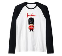 Cute Baby London Royal Guard Illustration Cartoon Graphic Camiseta Manga Raglan
