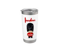 Cute Baby London Royal Guard Illustration Cartoon Graphic Vaso térmico de acero inoxidable de doble pared