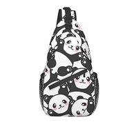 Cute Baby Panda Sling Backpack, Travel Hiking Daypack Crossbody Shoulder Bag para Hombres y Mujeres