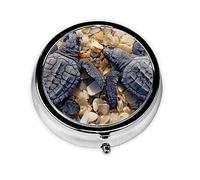 Cute Baby Sea Turtle Crawled, pastillero, pastillero cuadrado para bolsillo o monedero, pastillero pequeño, organizador de pastillas de viaje