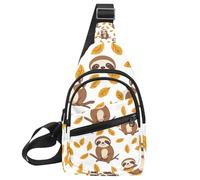 Cute Baby Sloths (3) Mochila cruzada con correa lateral, Multicolor 10, 11.8x7x1.5in/30x18x4cm