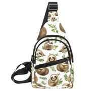 Cute Baby Sloths (3) Mochila cruzada con correa lateral, Multicolor 16, 11.8x7x1.5in/30x18x4cm