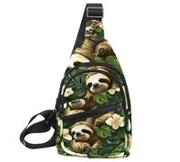 Cute Baby Sloths (3) Mochila cruzada con correa lateral, Multicolor 17, 11.8x7x1.5in/30x18x4cm