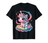 Cute Baby Unicorn Rainbow Cloud Kawaii Fantasy Camiseta