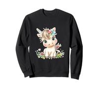 Cute Baby Unicorn with Flowers - Kawaii Pastel Pony Sudadera