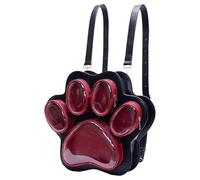 Cute Backpack, Cat Paw Themed Kids School Bag, Large Capacity Storage with Plush Doll Display, Ideal Travel Daypack for Cat Lovers, Students, Outings, and Everyday Use