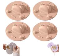 Cute Bag Mug Topper, Cute Cat-Designed Silicone Tea Bag Holder, Cute Cat Tea Bag Lid for Mug, Silicone Tea Bag Holder & Cup Cover for Coffee Milk Tea (Light Pink*4)