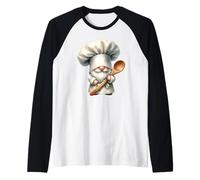 Cute Baker Dad GNOME Graphic with Chef Hat For Baking Mom Camiseta Manga Raglan