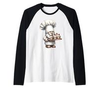 Cute Baking GNOME Muffin Graphic For Best Baker with Cupcake Camiseta Manga Raglan