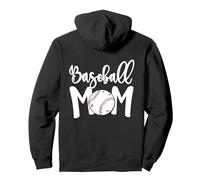 Cute Baseball Mom White Print Softball Mom Mother's Day Sudadera con Capucha
