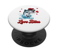 Cute Bass Fish Love Art PopSockets PopGrip Adhesivo