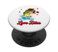 Cute Bass Fish Love Art PopSockets PopGrip Adhesivo