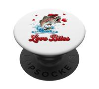 Cute Bass Fish Love Art PopSockets PopGrip Adhesivo
